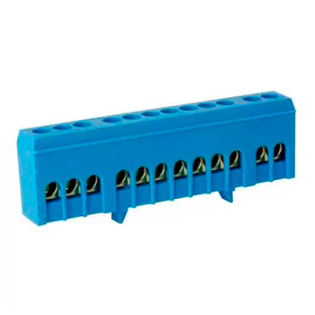 Шина TS-0609H 12 way в синем корпусе Энергия, 10 шт - Электрика, НВА - Щитки и аксессуары для монтажа - Шины нулевые - . Магазин оборудования для автономного и резервного электропитания Ekosolar.ru в Химках