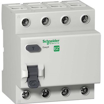 Дифференциальный выключатель Schneider Electric (УЗО) EASY 9 4P 40A 30мА АС 4,5 кА - Электрика, НВА - Модульное оборудование - Дифференциальные автоматы - . Магазин оборудования для автономного и резервного электропитания Ekosolar.ru в Химках