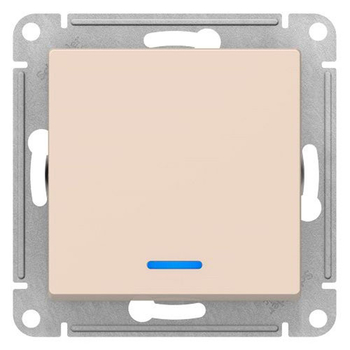 Выключатель SE AtlasDesign 1-клавишный с подсветкой, сх.1а, 10АХ, бежевый, механизм - Электрика, НВА - Выключатели и розетки - Выключатели - . Магазин оборудования для автономного и резервного электропитания Ekosolar.ru в Химках