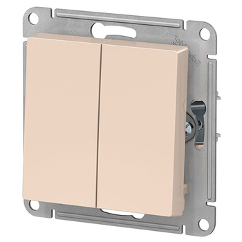 Выключатель Schneider Electric AtlasDesign 2-клавишный сх.5, 10АХ, бежевый, механизм - Электрика, НВА - Выключатели и розетки - Выключатели - . Магазин оборудования для автономного и резервного электропитания Ekosolar.ru в Химках