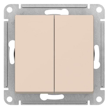 Переключатель Schneider Electric AtlasDesign 2-клавишный сх.6, 10АХ, бежевый механизм - Электрика, НВА - Выключатели и розетки - Выключатели - . Магазин оборудования для автономного и резервного электропитания Ekosolar.ru в Химках