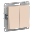 Переключатель Schneider Electric AtlasDesign 2-клавишный сх.6, 10АХ, бежевый механизм - Электрика, НВА - Выключатели и розетки - Выключатели - . Магазин оборудования для автономного и резервного электропитания Ekosolar.ru в Химках