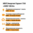 ИБП для котла Энергия Гарант 750 + Аккумулятор 100 Ач 12 В (450Вт - 122мин) - ИБП и АКБ - ИБП для котлов - . Магазин оборудования для автономного и резервного электропитания Ekosolar.ru в Химках