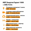 ИБП для котла Энергия Гарант 1000 + Аккумулятор 75 Ач 12 В (600Вт - 68мин) - ИБП и АКБ - ИБП для котлов - . Магазин оборудования для автономного и резервного электропитания Ekosolar.ru в Химках