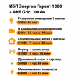 ИБП для котла Энергия Гарант 1000 + Аккумулятор Grid 100 Ah 12 v (600Вт - 91мин) - ИБП и АКБ - ИБП для котлов - . Магазин оборудования для автономного и резервного электропитания Ekosolar.ru в Химках